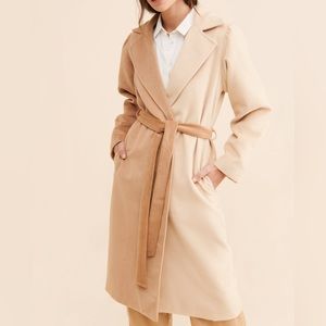 Anthropologie Du Paradis Two Tone Oversized Overcoat